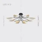 Потолочная люстра VISUAL 12 ламп. Цвет Латунь Lampatron 5673-14746