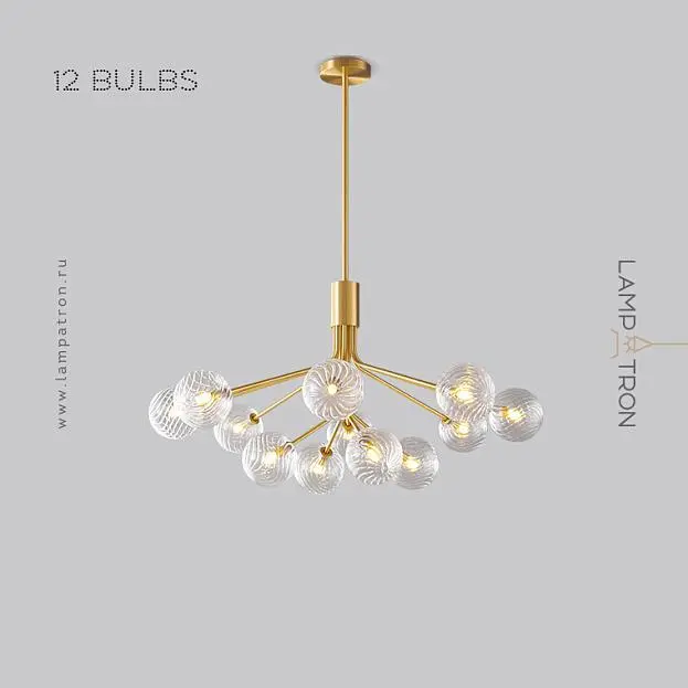 Люстра DANNA LUX 12 плафонов. Цвет латунь Lampatron 8437-23184 Люстра DANNA LUX 12 плафонов. Цвет латунь Lampatron 8437-23184