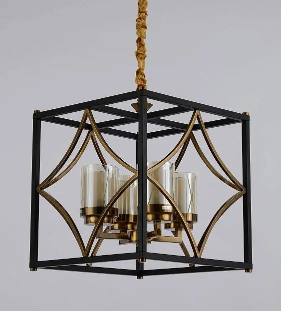 Подвесная люстра Lumina Deco Quadrato LDP 1223-4 BK+MD Подвесная люстра Lumina Deco Quadrato LDP 1223-4 BK+MD