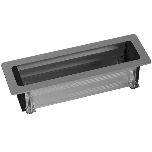 Настольный встраиваемый розеточный блок Static 8 мод. (4 мод. 45х45), серебро Donel DDSB8SS DDSB