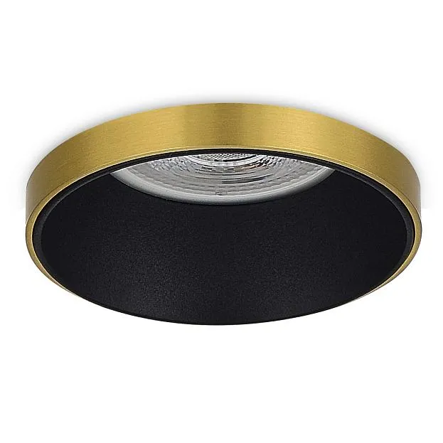 Светильник встраиваемый, под лампу GU10, D70xH35мм, черный/латунь Donel DN15004R1BrB DN15