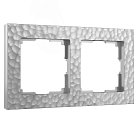 Рамка на 2 поста (серебряный) Werkel W0022406 Hammer a052516