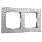 Рамка на 2 поста (серебряный) Werkel W0022406 Hammer a052516