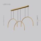 Реечный, рядный светильник LINNART COMBO 6 ламп. Цвет Латунь Lampatron 7705-21605