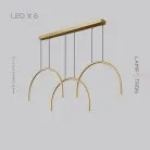 Реечный, рядный светильник LINNART COMBO 6 ламп. Цвет Латунь Lampatron 7705-21605