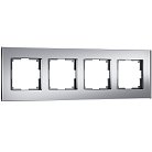 Рамка на 4 поста (серебряный, стекло soft-touch) Werkel W0043106 Senso a064571