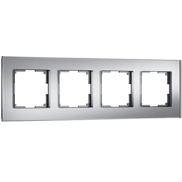 Рамка на 4 поста (серебряный, стекло soft-touch) Werkel W0043106 Senso a064571 Рамка на 4 поста (серебряный, стекло soft-touch) Werkel W0043106 Senso a064571
