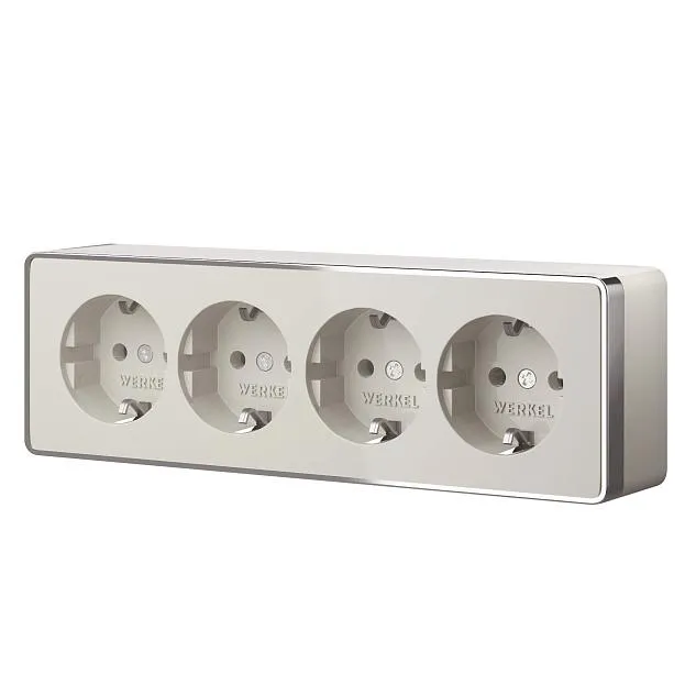 Розетка на 4 поста с заземлением Werkel W5072204 Накладные механизмы Gallant слоновая кость a071253 Розетка на 4 поста с заземлением Werkel W5072204 Накладные механизмы Gallant слоновая кость a071253