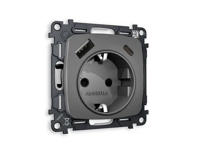 Комплект механизма электрической розетки Ambrella Volt MO660010 QUANT Комплект механизма электрической розетки Ambrella Volt MO660010 QUANT