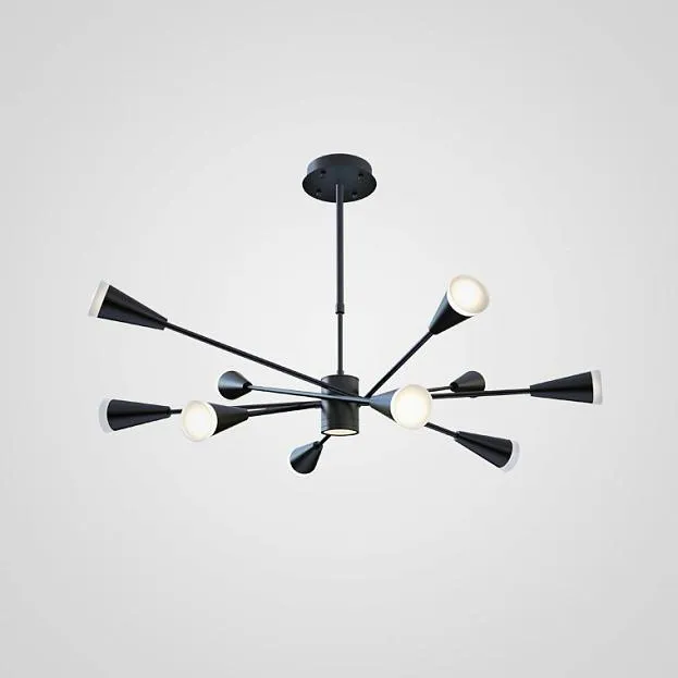 Люстра на штанге MILTON 10 Черный ImperiumLoft 178229-26 MILTON01