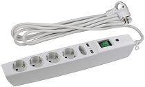 Розеточные блоки, удлинители ЭРА SFU-5es-2m-W