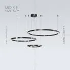 Кольцевые люстры и светильники CRUISE BLACK Три кольца. 60 + 80 + 100 см Lampatron 5985-15895