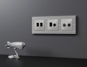 Комплект механизма розетки TV оконечной + SAT 5-862MHz 3.5dB/950-2150MHz 3.5dB ALFA Серебро глянец Volt MA413310 QUANT