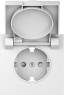 Накладка для розетки Schuko с заземлением, с крышкой, 16A 250 В~, матовый белый, Donel DS45433 S08