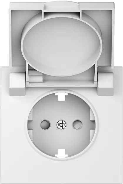 Накладка для розетки Schuko с заземлением, с крышкой, 16A 250 В~, матовый белый, Donel DS45433 S08 Накладка для розетки Schuko с заземлением, с крышкой, 16A 250 В~, матовый белый, Donel DS45433 S08