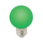 Лампочка светодиодная Volpe LED-G60-3W/GREEN/E27/FR/С