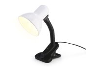Настольная лампа со сменной лампой E27 с прищепкой белый max 40W Ambrella light DE7707 WH