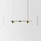 Реечный, рядный светильник SUNSHINE LONG 3 плафона. Латунь Lampatron 1665-2713