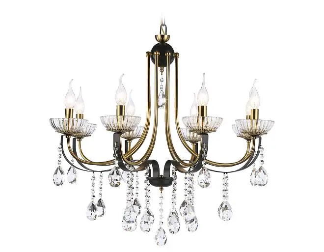 Подвесная люстра Ambrella light TR4953/8 BK/GD/CL