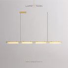 Реечный, рядный светильник SIMER LONG 4 плафона. Цвет латунь + прозрачный Lampatron 8433-23164