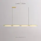 Реечный, рядный светильник SIMER LONG 4 плафона. Цвет латунь + прозрачный Lampatron 8433-23164