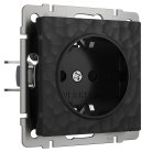 Розетка с заземлением и шторками (черный) Werkel W1271108 Hammer a052052