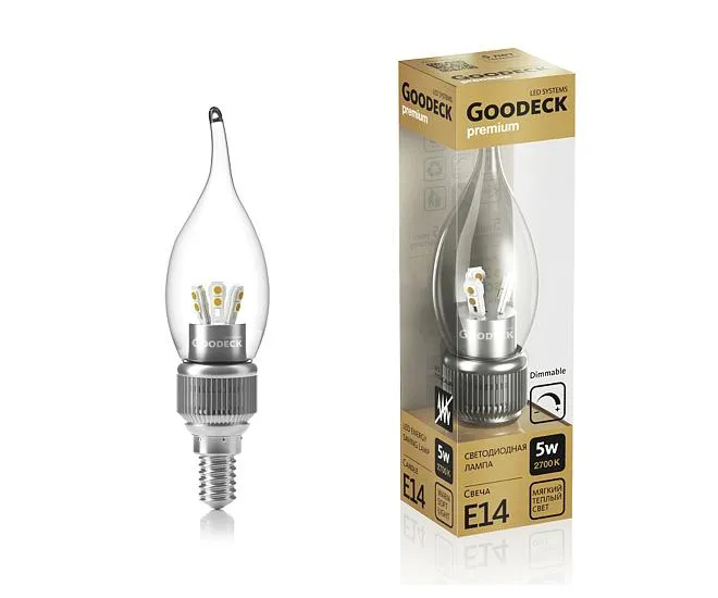 Лампа димм. E14 5W Свеча на ветру Kink Light 1005011105D/GL