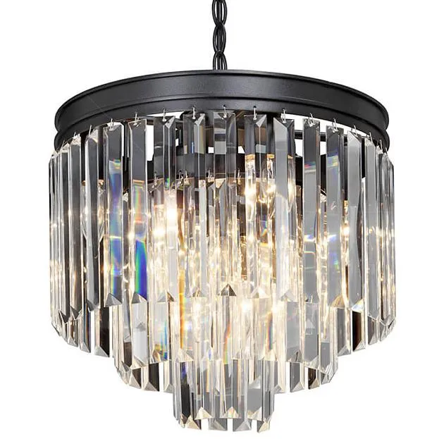 Подвесная люстра ODEON CLEAR GLASS 3-TIER Black D 36 ImperiumLoft 156087-22 40.3268-2