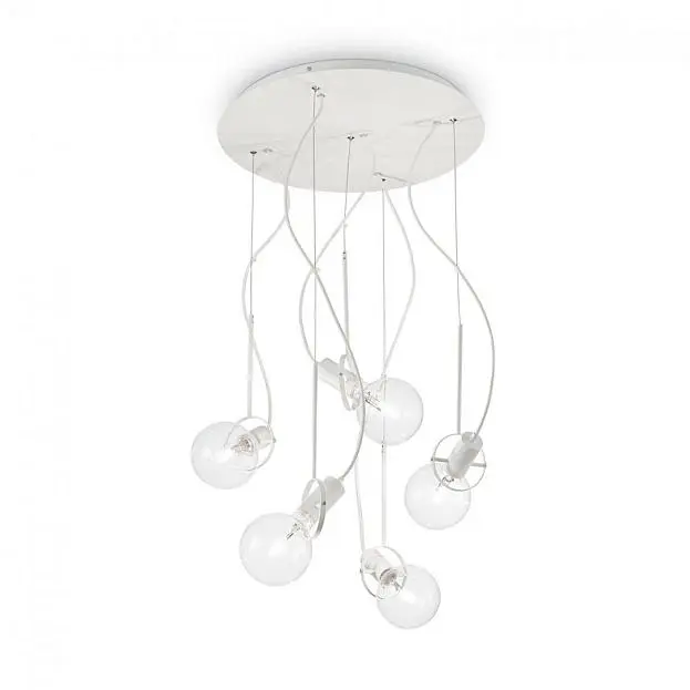 Подвесной светильник Ideal Lux 141138 RADIO SP5 BIANCO Подвесной светильник Ideal Lux 141138 RADIO SP5 BIANCO