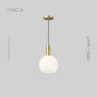 Подвесной светильник IRIS WHITE Тип A. Цвет Латунь Lampatron f-iris-white-a-brass 7262-19983