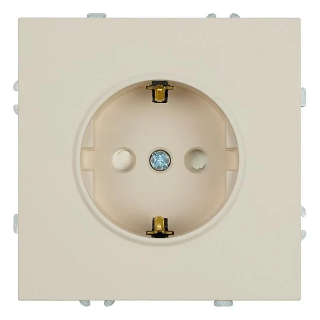 Розетка 1-местная с защитной шторкой с/з (механизм), 250В, 16А, серия Эмили, кашемир, soft touch Stekker 49906 RST16-5110-08