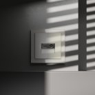 Розетка телевизионная встраиваемая TV+RJ45 кат. 6, (шелк) Voltum VLS060704 S70