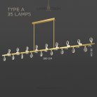 Реечный, рядный светильник GLORIOLE SPIN LINE Тип A. 35 LED. Lampatron gloriole-spin-line-a-35 9127-25987