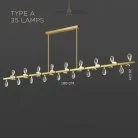 Реечный, рядный светильник GLORIOLE SPIN LINE Тип A. 35 LED. Lampatron gloriole-spin-line-a-35 9127-25987