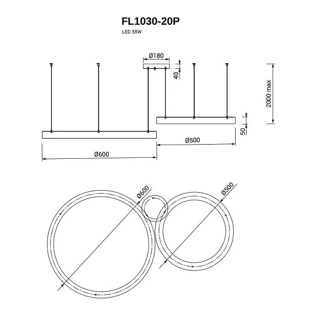 Подвесная люстра Fluorite FL1030-20P Modum