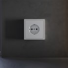 Накладка для розетки с заземлением и защитными шторками, (серый) Voltum VLS000716 S70