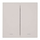 Выключатель 2-клавишный c индикатором (механизм), 250В, 10А, RSW10-3102-10, пудровый жемчуг Stekker 50476 Мия