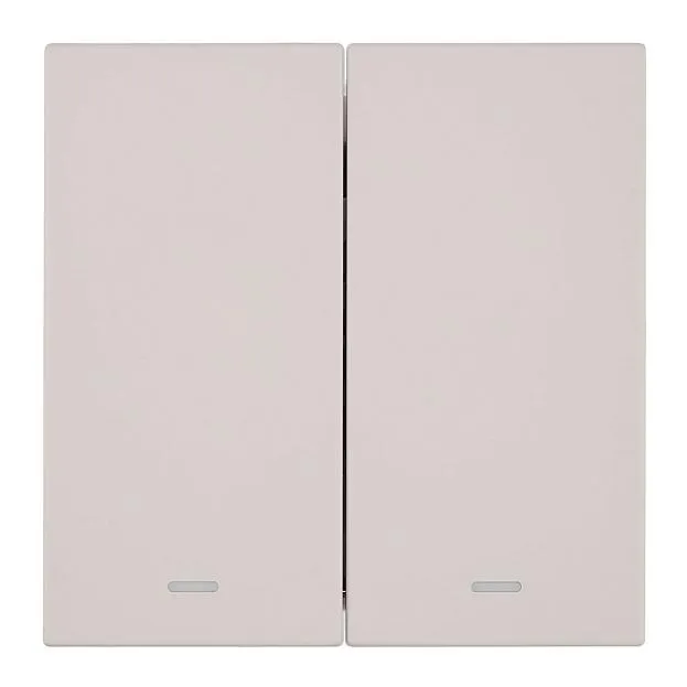 Выключатель 2-клавишный c индикатором (механизм), 250В, 10А, RSW10-3102-10, пудровый жемчуг Stekker 50476 Мия