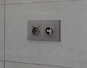Комплект механизма электрической розетки 2USB С+C 20W (быстрая зарядка) с/з на винтовых зажимах 16A-250V ALFA Антрацит серый Volt MA660510 QUANT