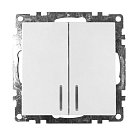 Выключатель 2-клавишный c индикатором (механизм) STEKKER 39301 GLS10-7102-01, 250В, 10А Катрин, белый