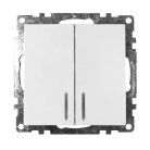 Выключатель 2-клавишный c индикатором (механизм) STEKKER 39301 GLS10-7102-01, 250В, 10А Катрин, белый