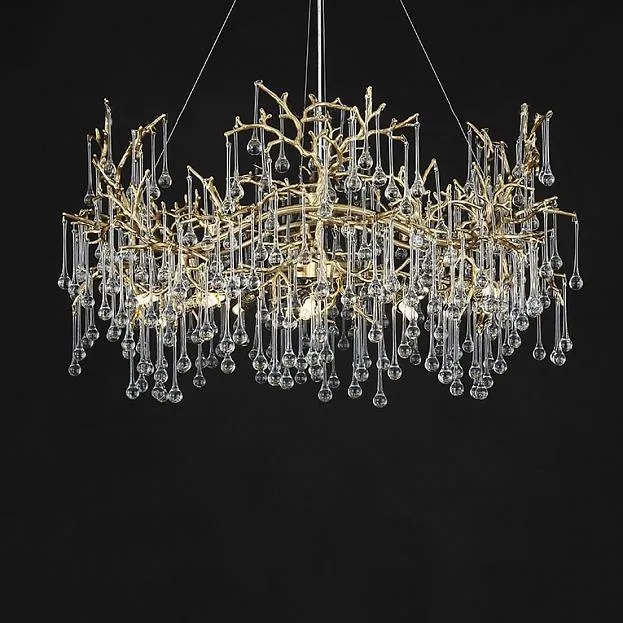 Подвесная люстра WATERDROPS WIDE L100 Gold ImperiumLoft 310697-01 f-waterdrops-wide01