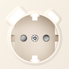 Накладка для розетки Schuko с зарядным устройством USB A+C, со шторками 16A 250В, матовый кремовый, Donel DE22931 A07
