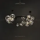 Потолочная люстра IONA C WIDE Размер L. Цвет каркаса черный. Цвет плафонов прозрачный. Lampatron 3014-7315