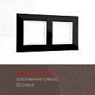 Рамка из закаленного стекла на 2 поста Arte Milano 503.02-2.black am