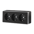 Розетка тройная werkel w5073134 накладные механизмы gallant черный с серебром a056944