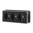 Розетка тройная werkel w5073134 накладные механизмы gallant черный с серебром a056944