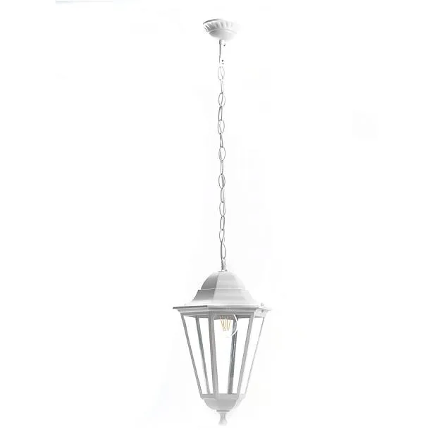 Светильник садово-парковый шестигранный на цепочке 100W E27 230V белый Feron 11071 6205/PL6205