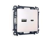Комплект механизма розетки ALFA Жемчуг 2USB Ambrella Volt MA211010 QUANT
