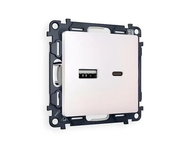 Комплект механизма розетки ALFA Жемчуг 2USB Ambrella Volt MA211010 QUANT Комплект механизма розетки ALFA Жемчуг 2USB Ambrella Volt MA211010 QUANT